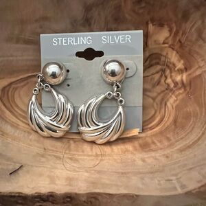 Vintage 925 Sterling silver door knocker earrings never worn